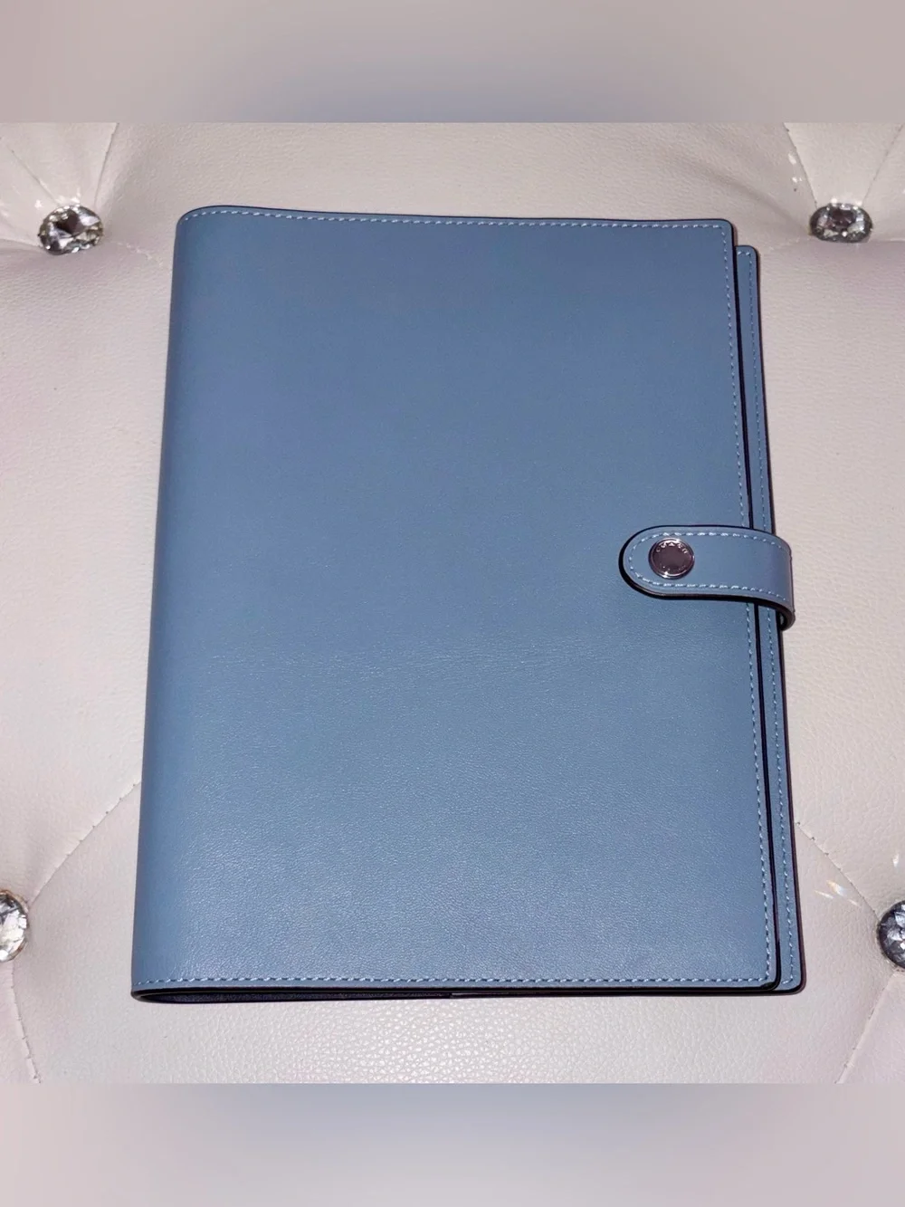 NEW Coach Cornflower Blue Smooth Leather Notebook Journal Diary Planner